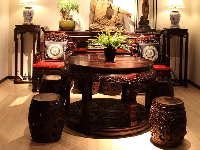 戴为红木家具爵典家居中式古典餐厅红木雕花餐桌椅太师椅